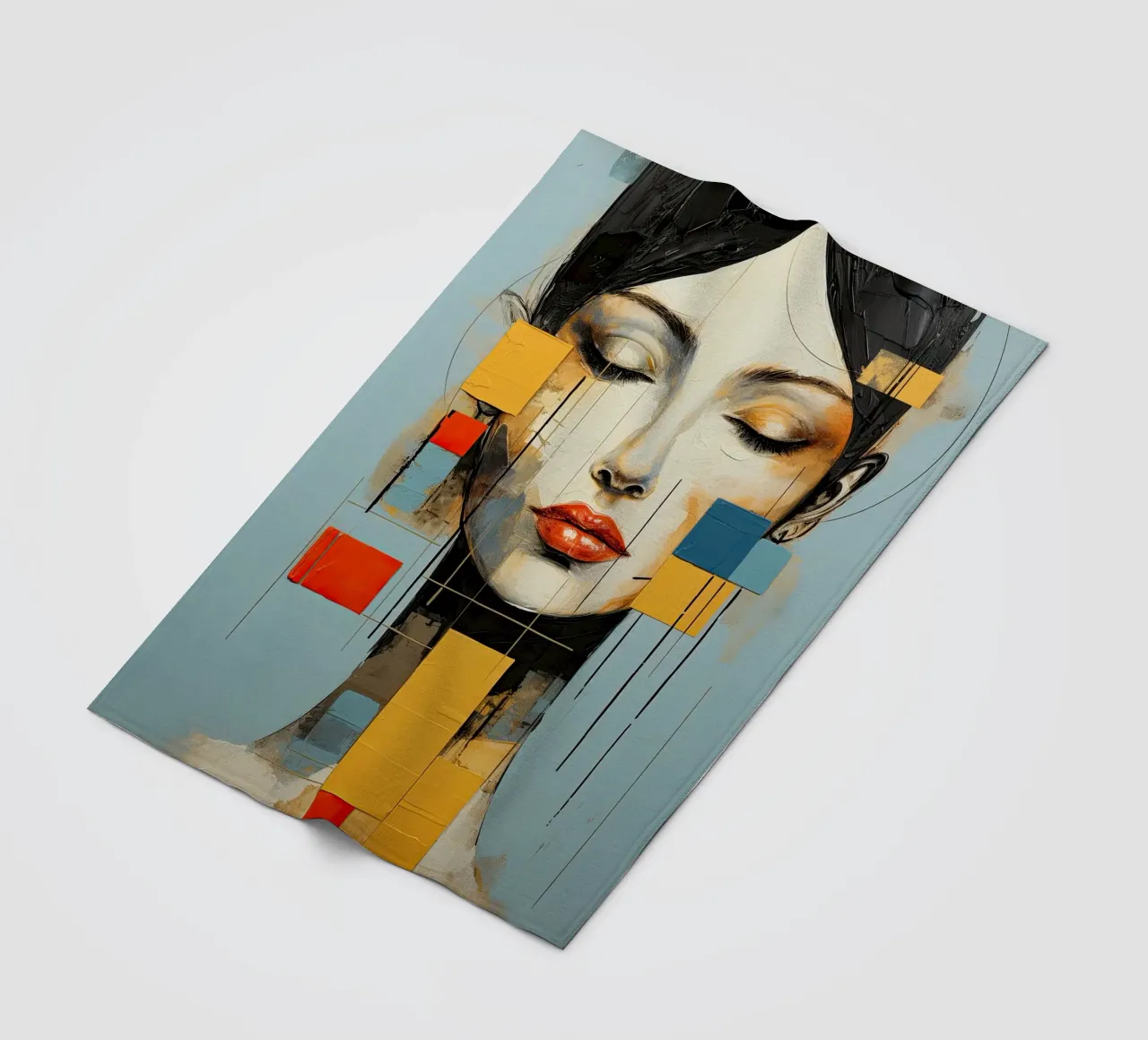 Abstract face fleece blanket by Imagine