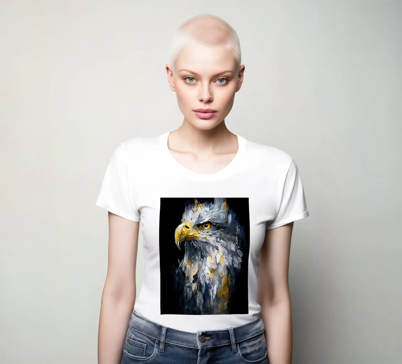 Eagle Modern Art women's fitted t-shirt by Mateo