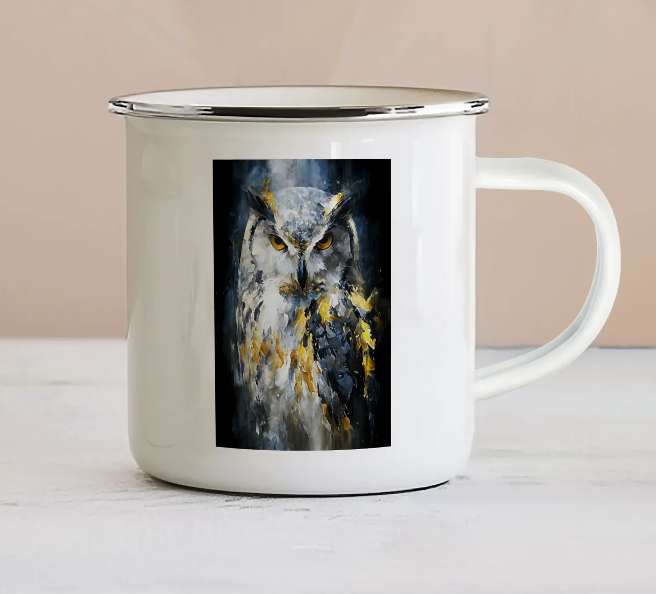 Owl Modern Art tazza in smalto da Mateo
