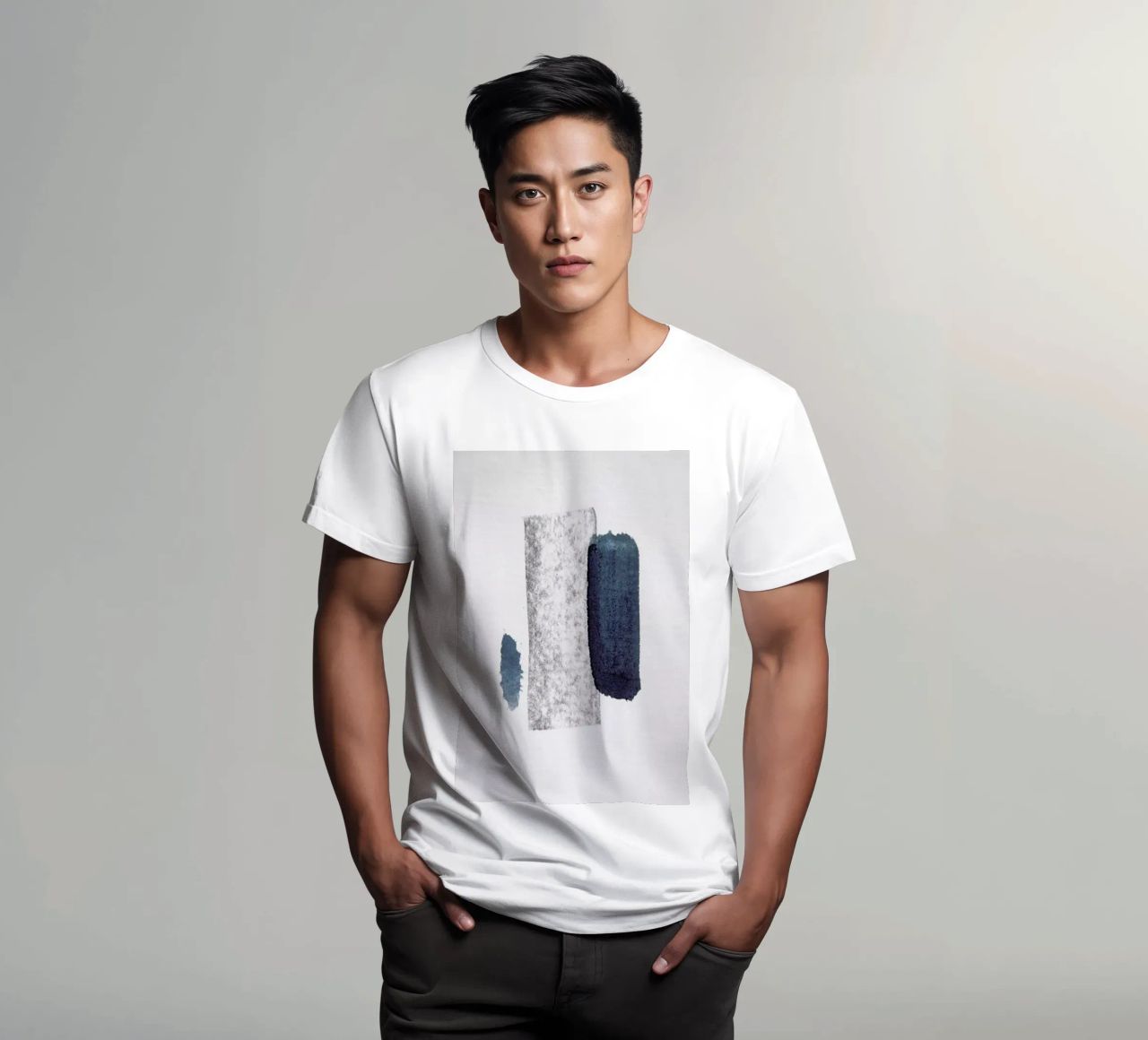 Minimal Abstract Aquarelle And Charcoal t-shirt da Studio Nahili