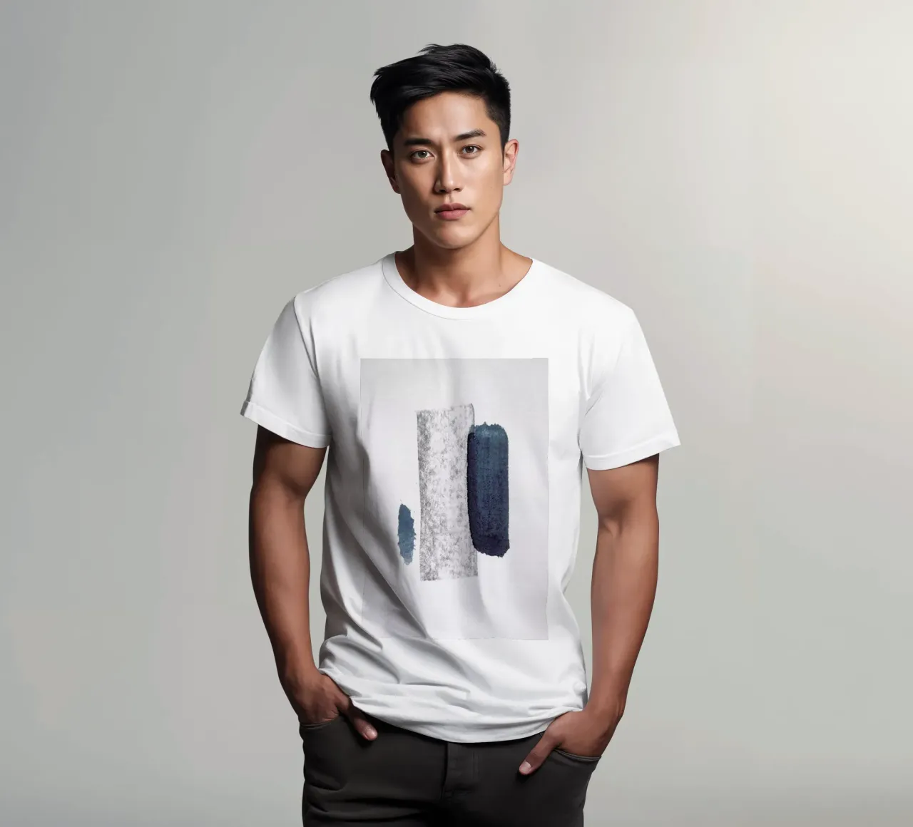 Minimal Abstract Aquarelle And Charcoal t-shirt da Studio Nahili