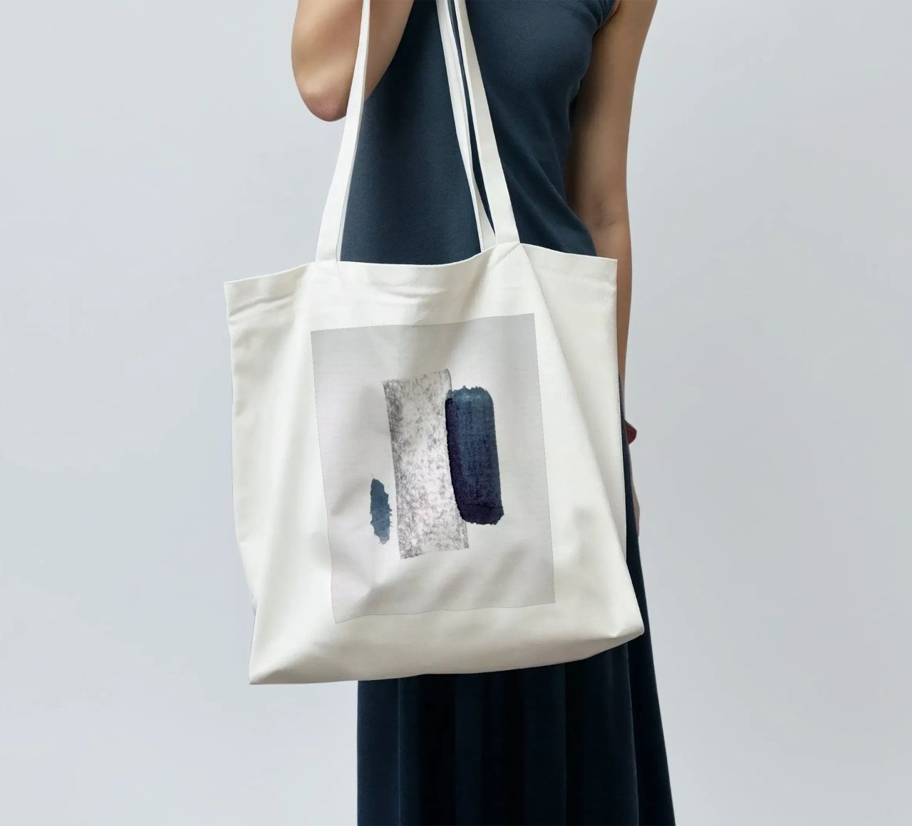 Minimal Abstract Aquarelle And Charcoal borsa in juta da Studio Nahili