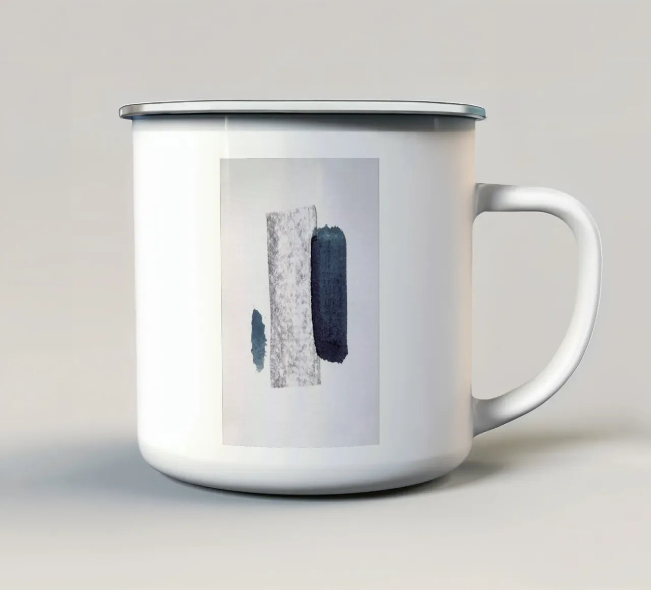 Minimal Abstract Aquarelle And Charcoal Emaille Tasse von Studio Nahili
