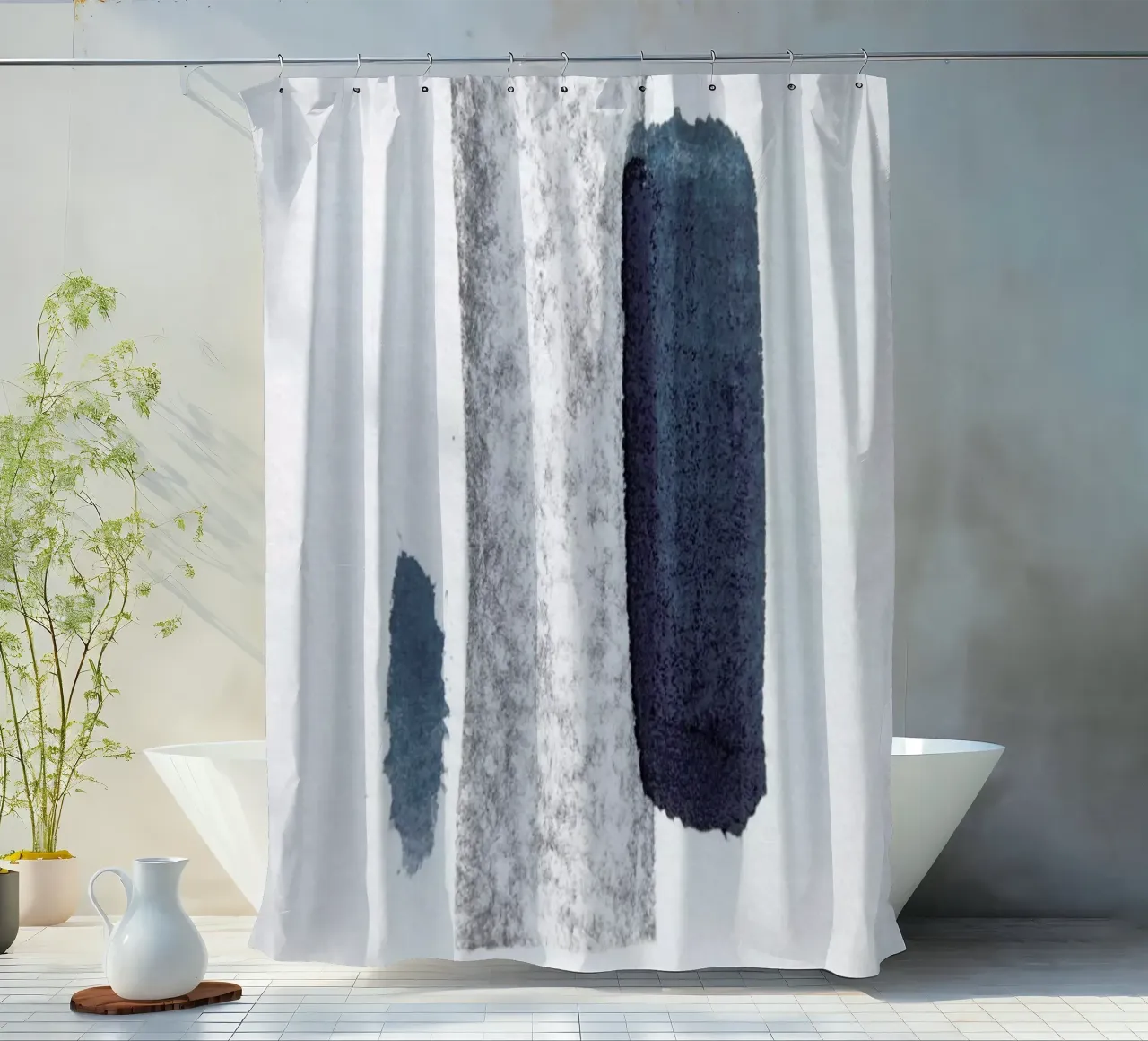 Minimal Abstract Aquarelle And Charcoal tenda da doccia da Studio Nahili