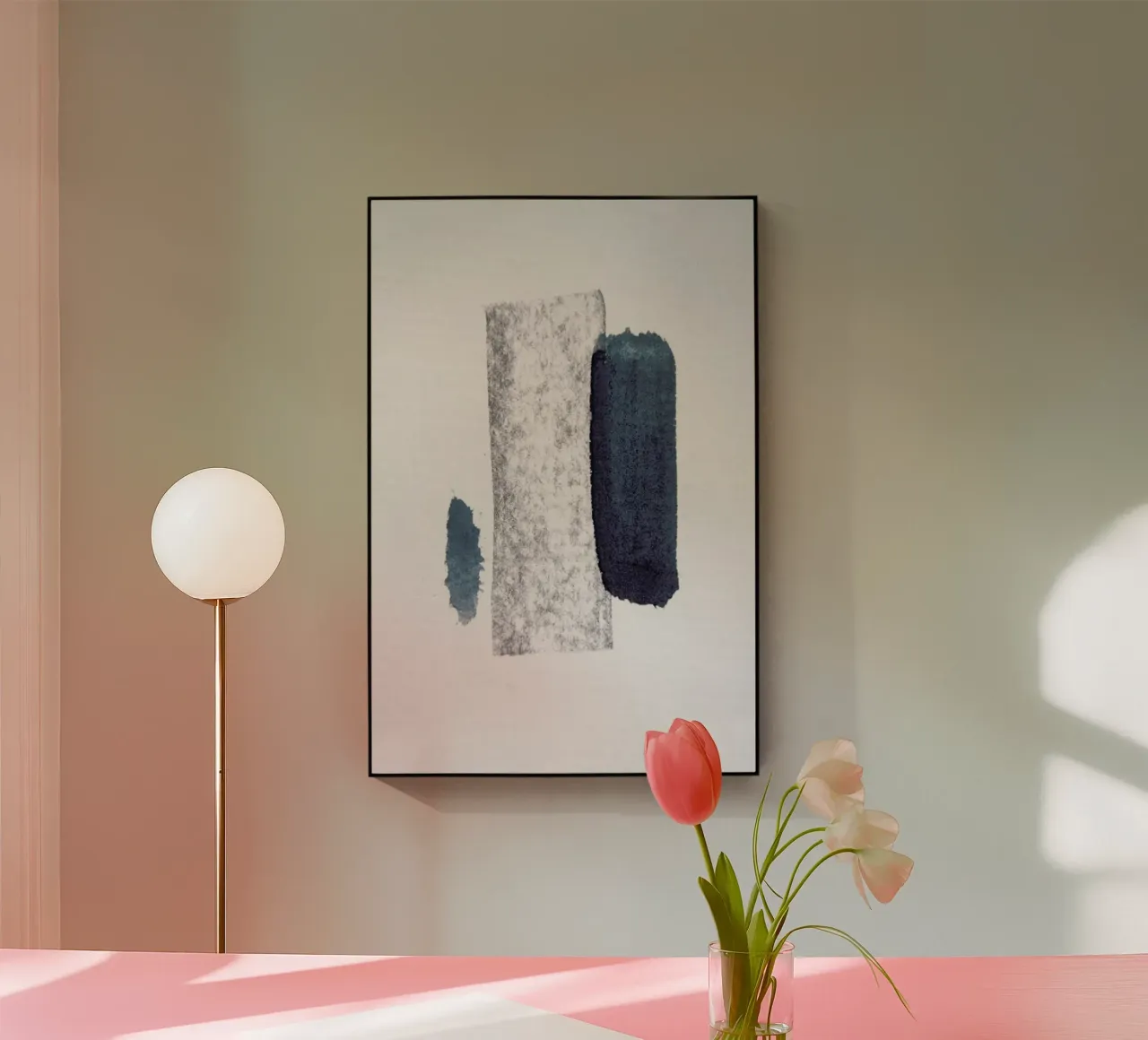 Minimal Abstract Aquarelle And Charcoal Acryl-Glas von Studio Nahili