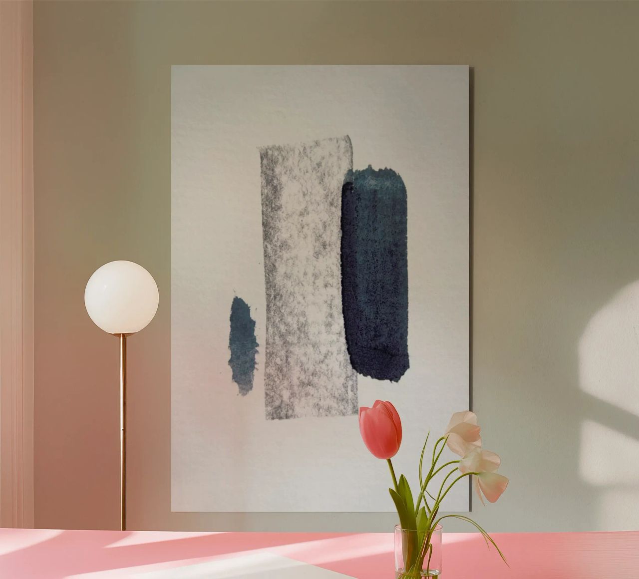 Minimal Abstract Aquarelle And Charcoal alluminio dibond da Studio Nahili