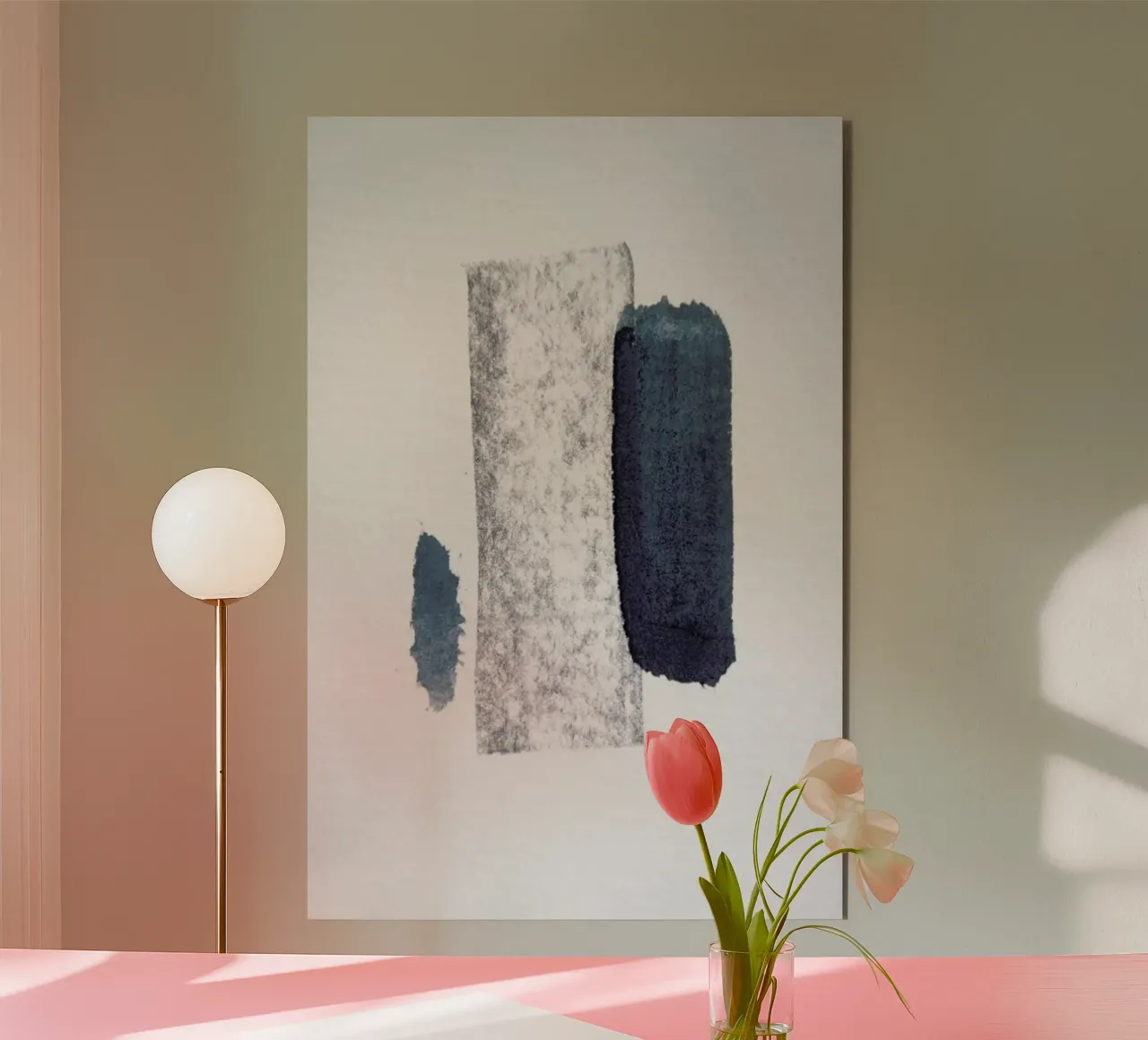 Minimal Abstract Aquarelle And Charcoal pannello forex da Studio Nahili