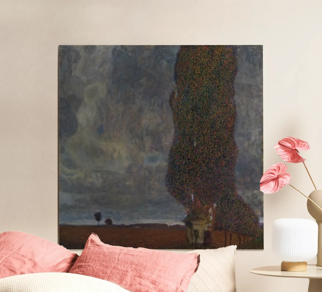 L'"Avvicinamento del temporale" di Klimt - Simbolismo, natura, buio poster con telaio in legno da ClubArt