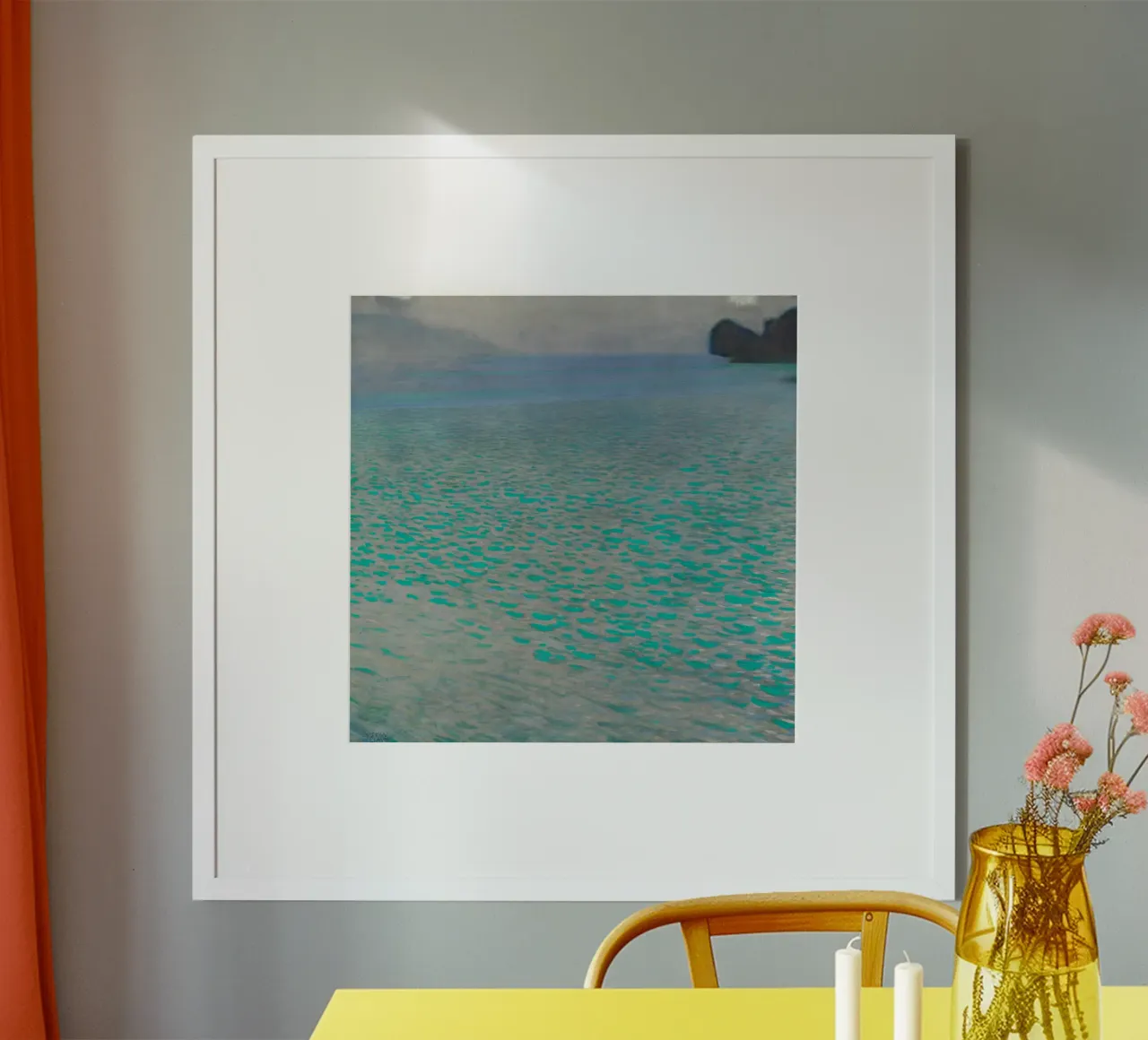 Klimts "Attersee" - Modernistisch meer, impressionisme, abstract poster van ClubArt