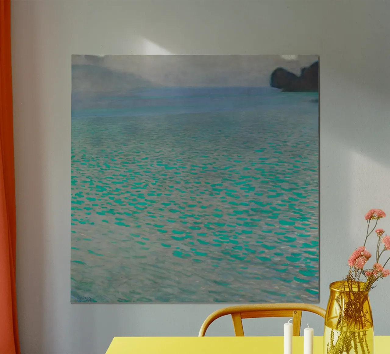 Klimts "Attersee" - Modernistisch meer, impressionisme, abstract poster van ClubArt