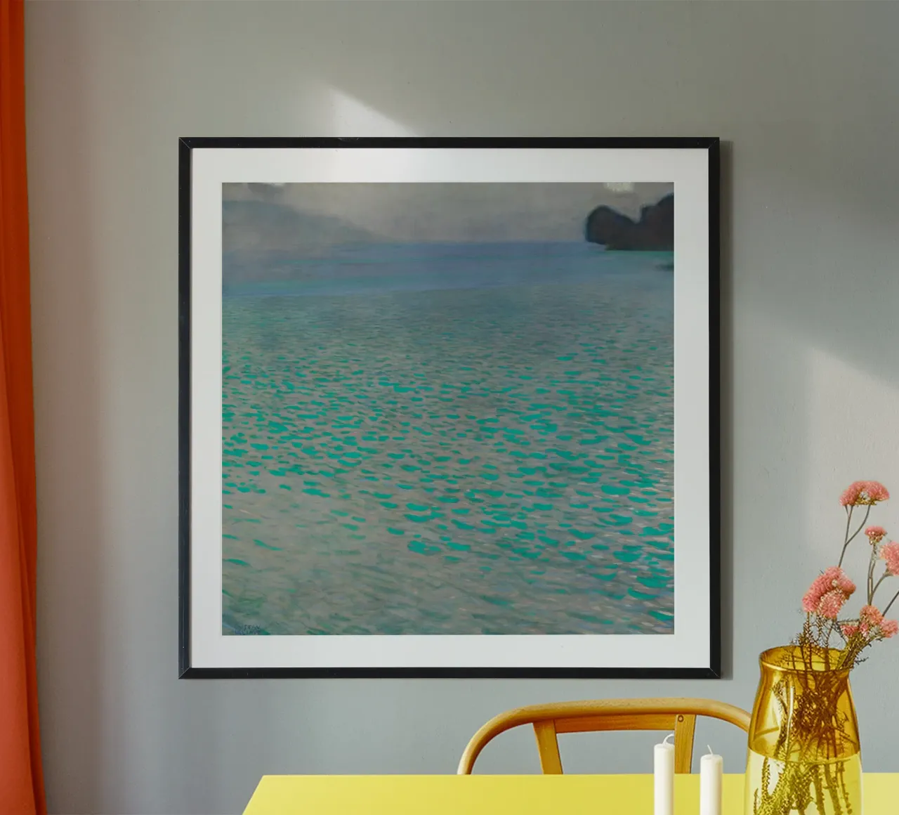 Klimts "Attersee" - Modernistisch meer, impressionisme, abstract poster van ClubArt