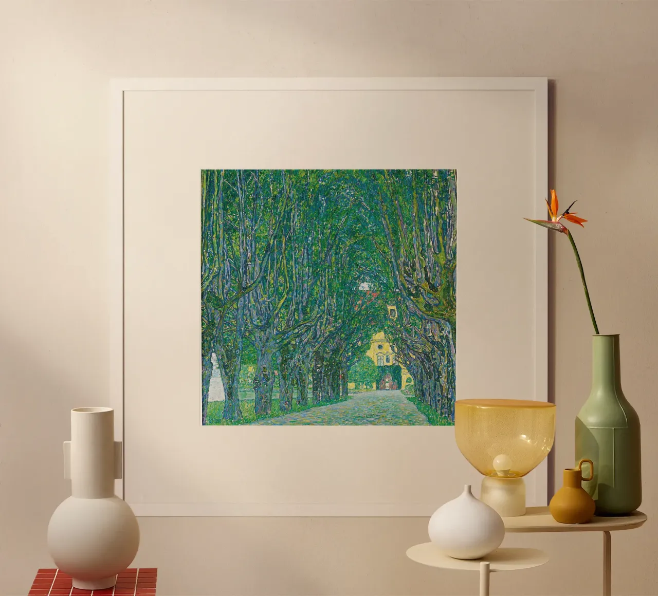 Il "Viale per il castello di Kammer" di Klimt - Simbolismo, natura, lussureggiante poster con telaio in plastica da ClubArt