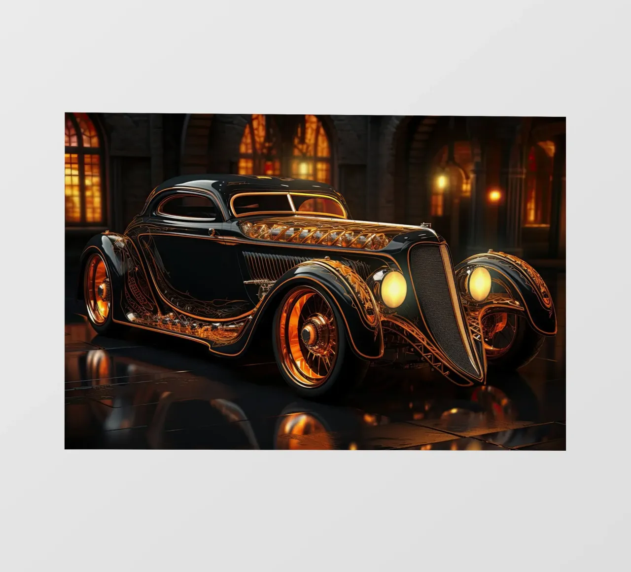 Hotrod auto d'epoca pellicola backlit da Imagine