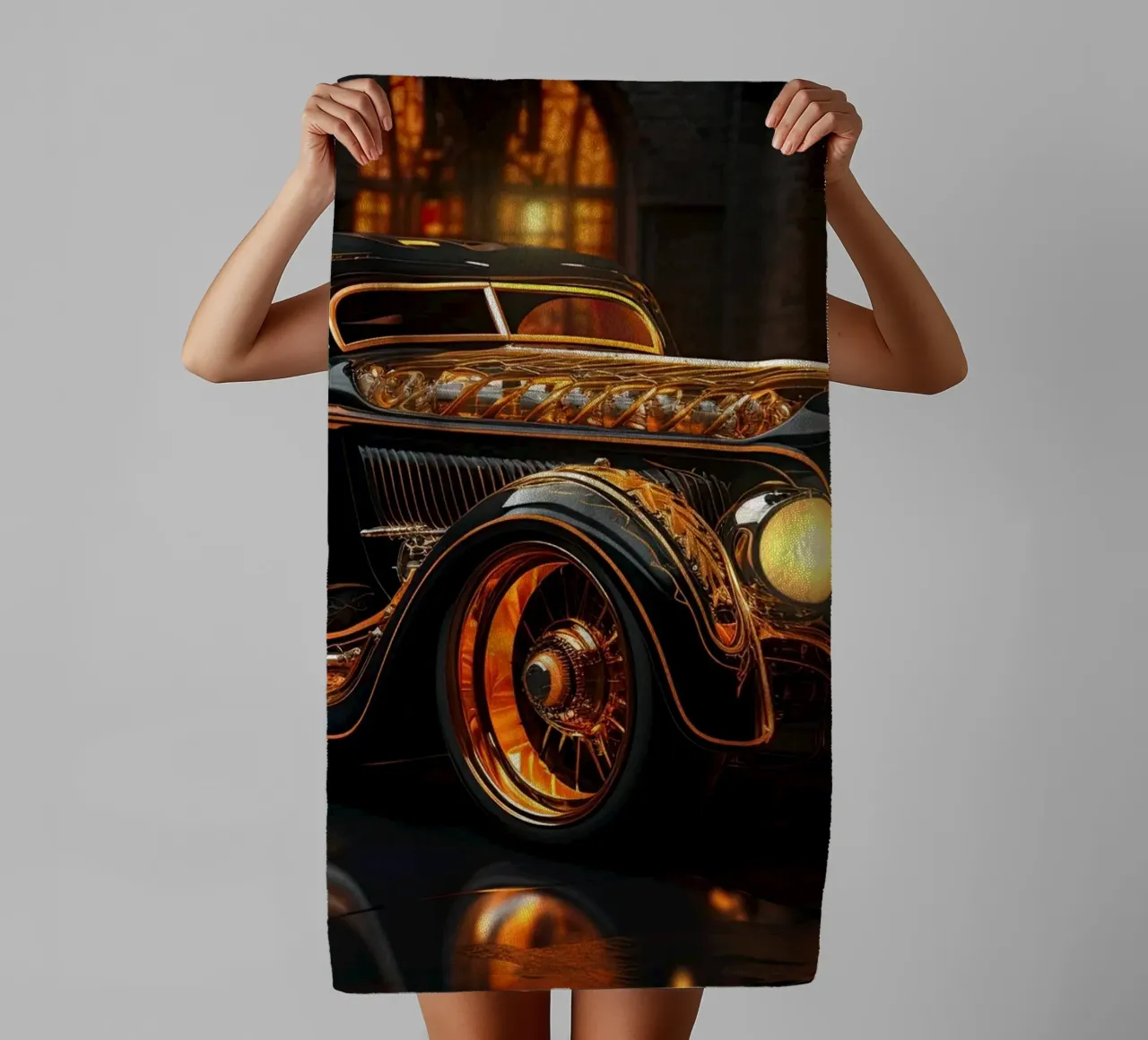 Hotrod auto d'epoca asciugamano da bagno da Imagine
