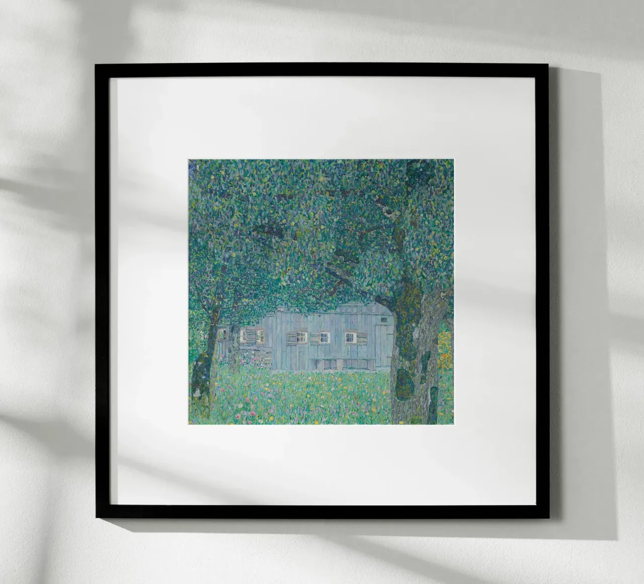 Klimt's "Farmhouse in Buchberg" - Pointillist, Nature, Austr poster by ClubArt