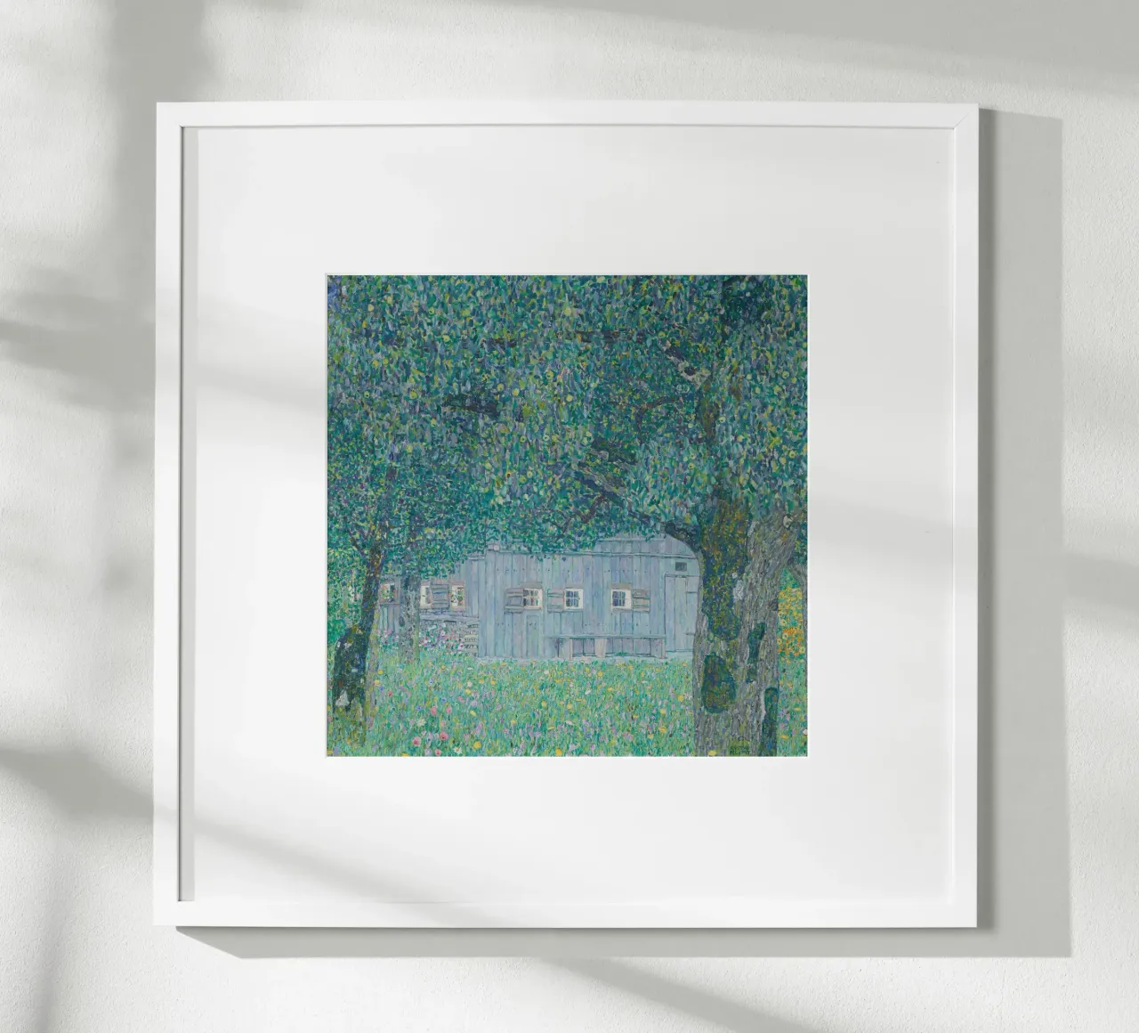 Klimt's "Farmhouse in Buchberg" - Pointillist, Nature, Austr poster by ClubArt