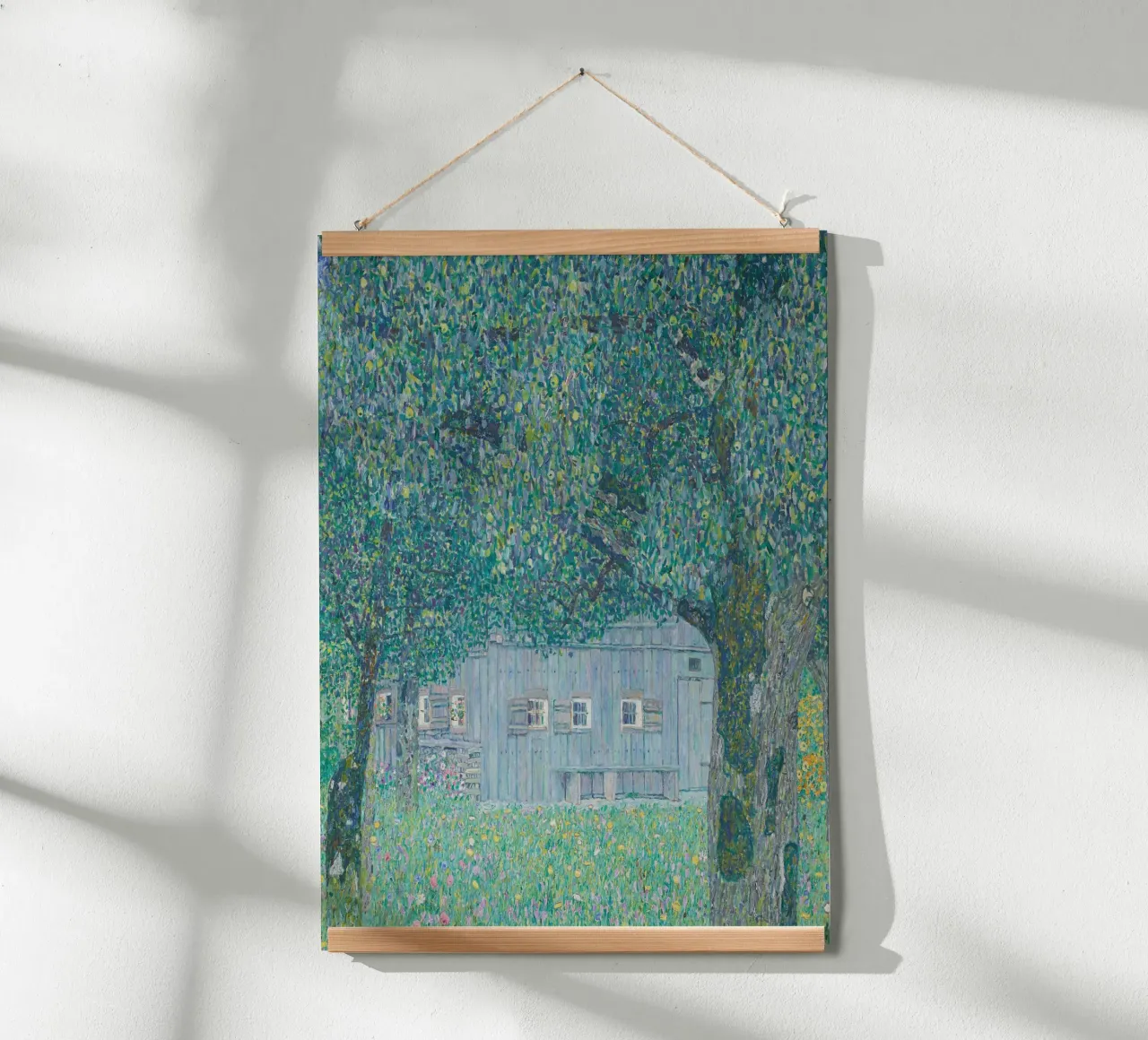 Klimt's "Farmhouse in Buchberg" - Pointillist, Nature, Austr poster by ClubArt