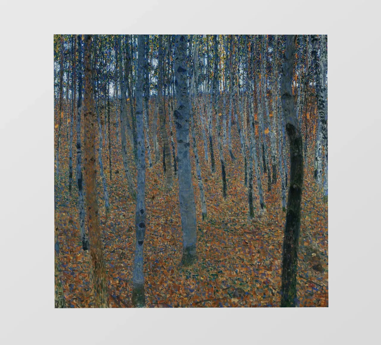 Beech Grove I" de Klimt - Pointillisme, Nature, Forêt enchantée bâche pvc de ClubArt
