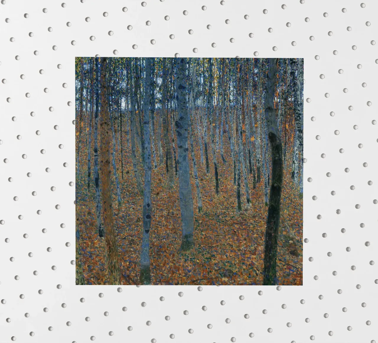 Beech Grove I" de Klimt - Pointillisme, Nature, Forêt enchantée autocollant de ClubArt