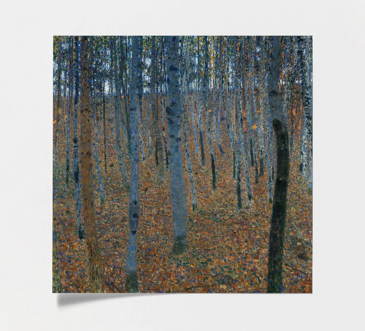 Klimt's "Beech Grove I" - Pointillist, Nature, Enchanted For sticker sheet by ClubArt