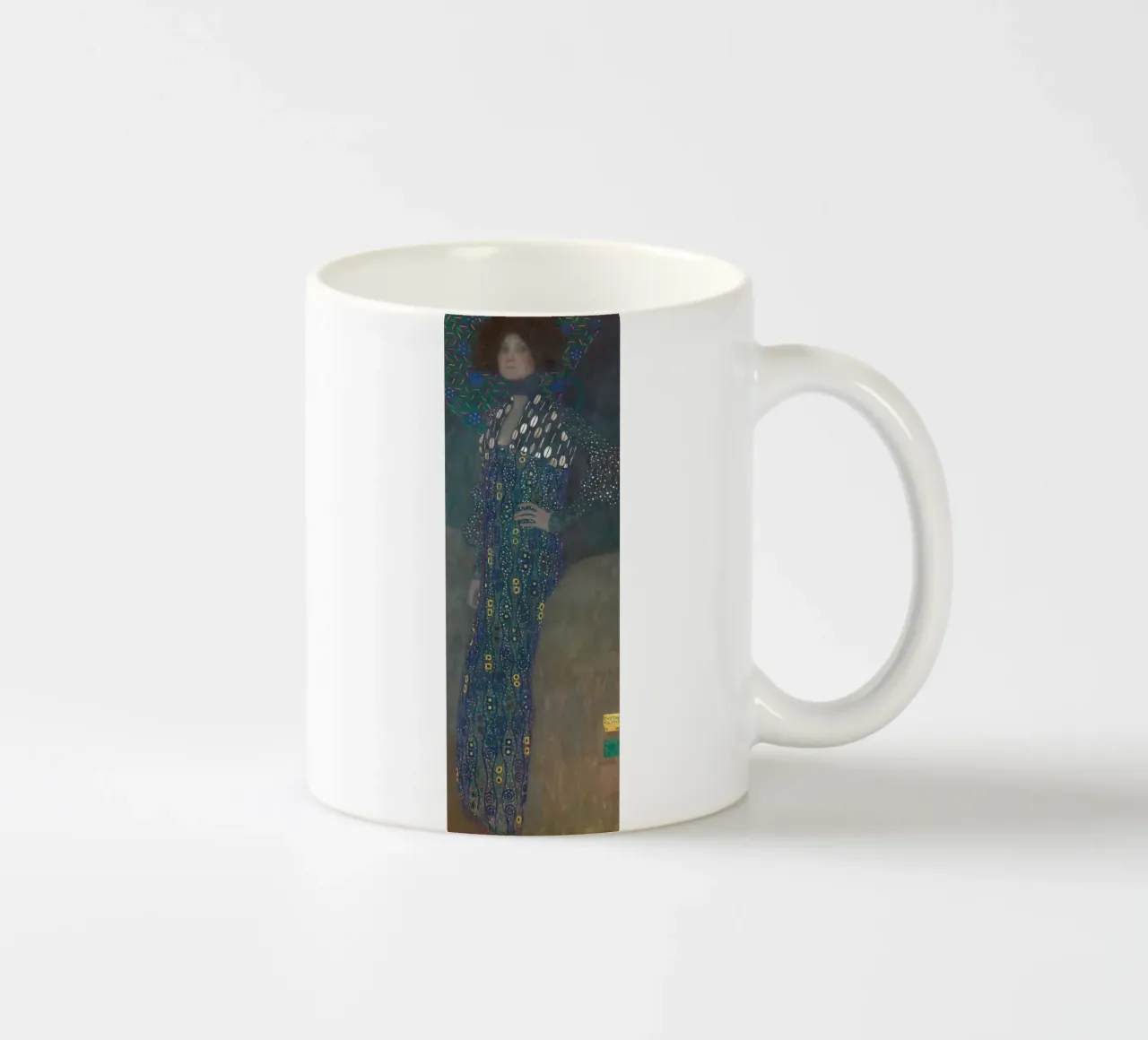Klimt's "Emilie Flöge" - Art Nouveau, Portraiture, Fashion I ceramic mug by ClubArt