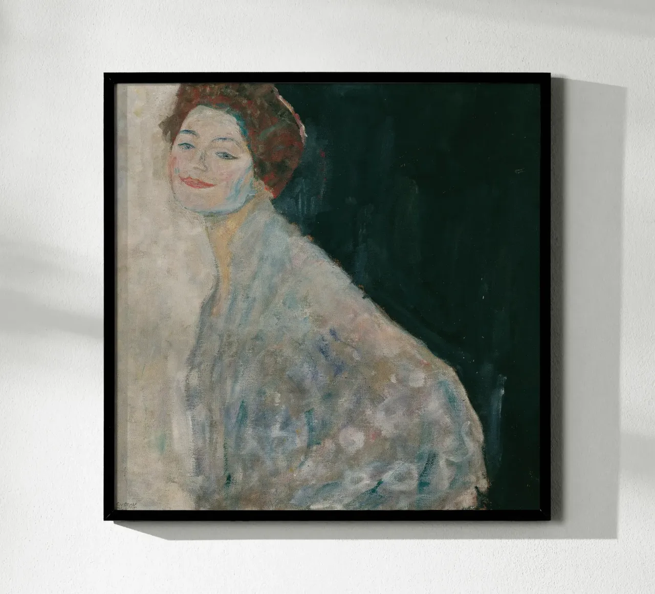 La "Dama in bianco" di Klimt - Modernismo, ritrattistica, espressività poster con telaio in legno da ClubArt