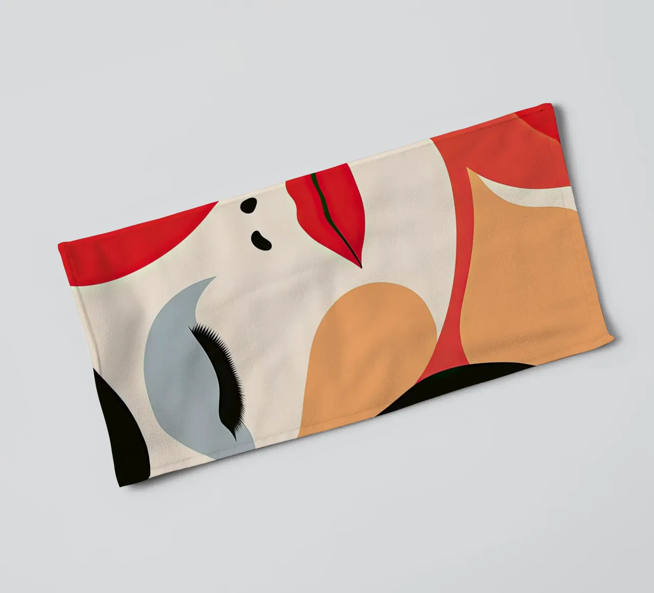 Abstract vrouwengezicht badhanddoek van Imagine