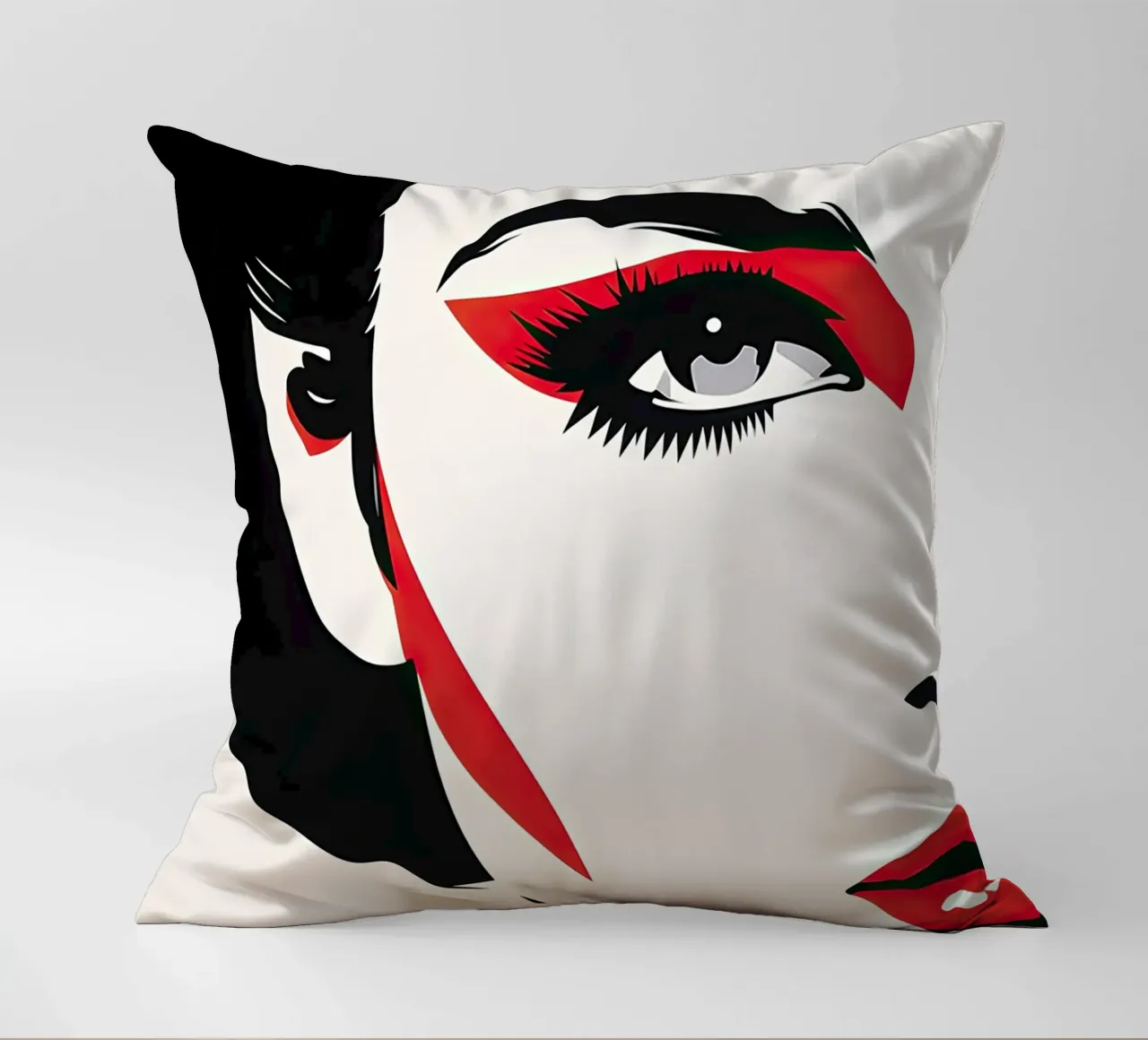 Abstract female face decorative cushion by Imagine