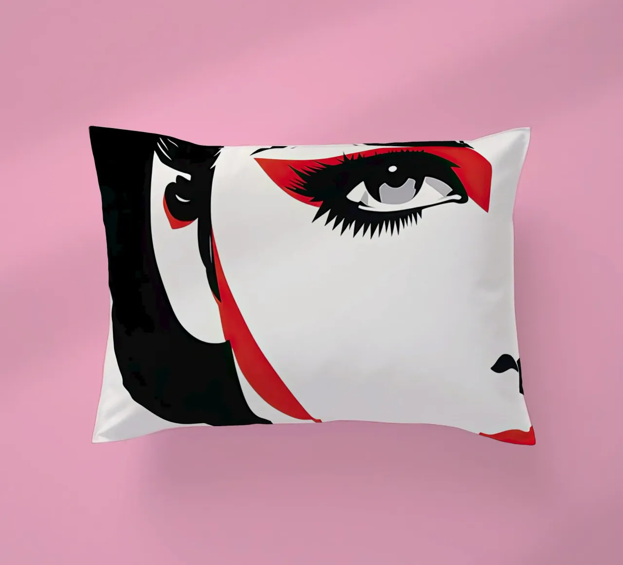 Abstract female face decorative cushion by Imagine