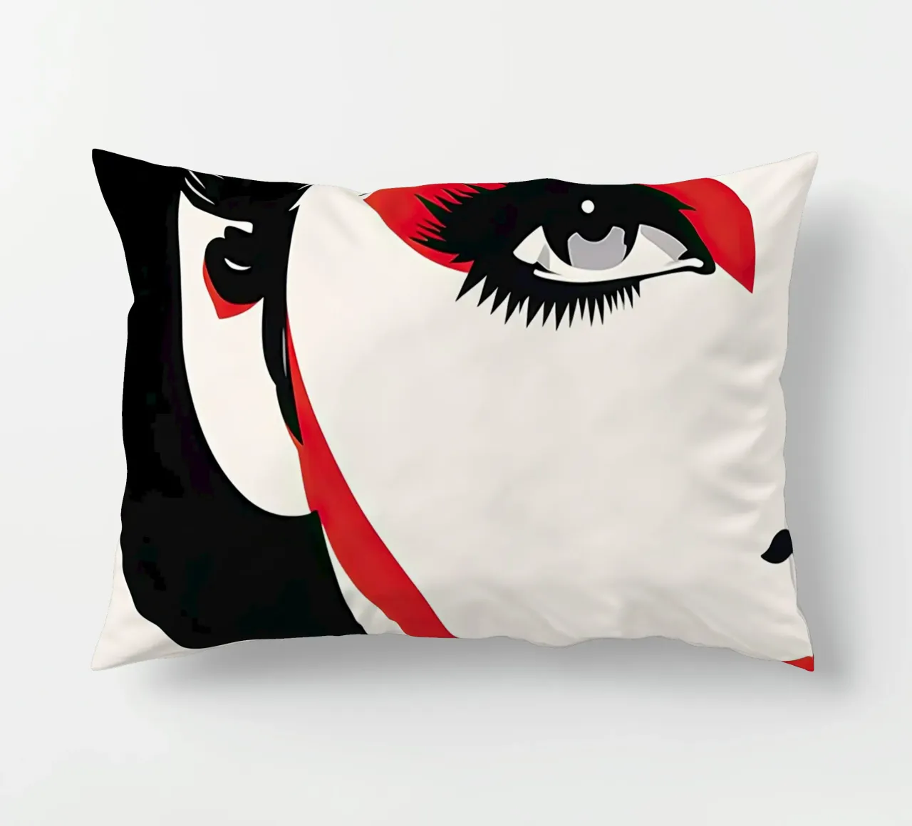 Abstract female face decorative cushion by Imagine