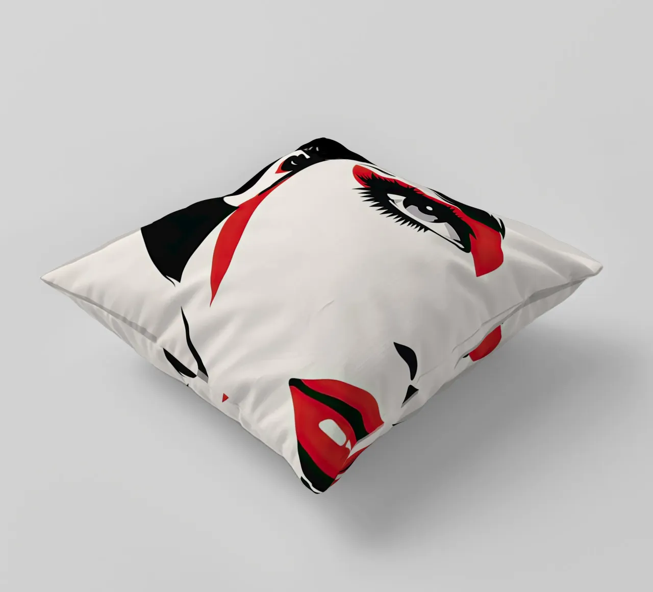 Abstract female face decorative cushion by Imagine