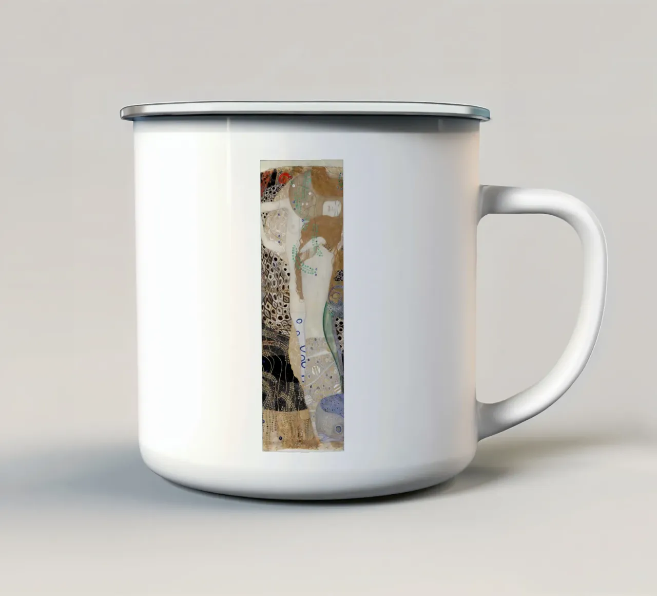 Le "Fidanzate (Serpenti d'acqua I)" di Klimt - Simbolismo, Eterea tazza in smalto da ClubArt