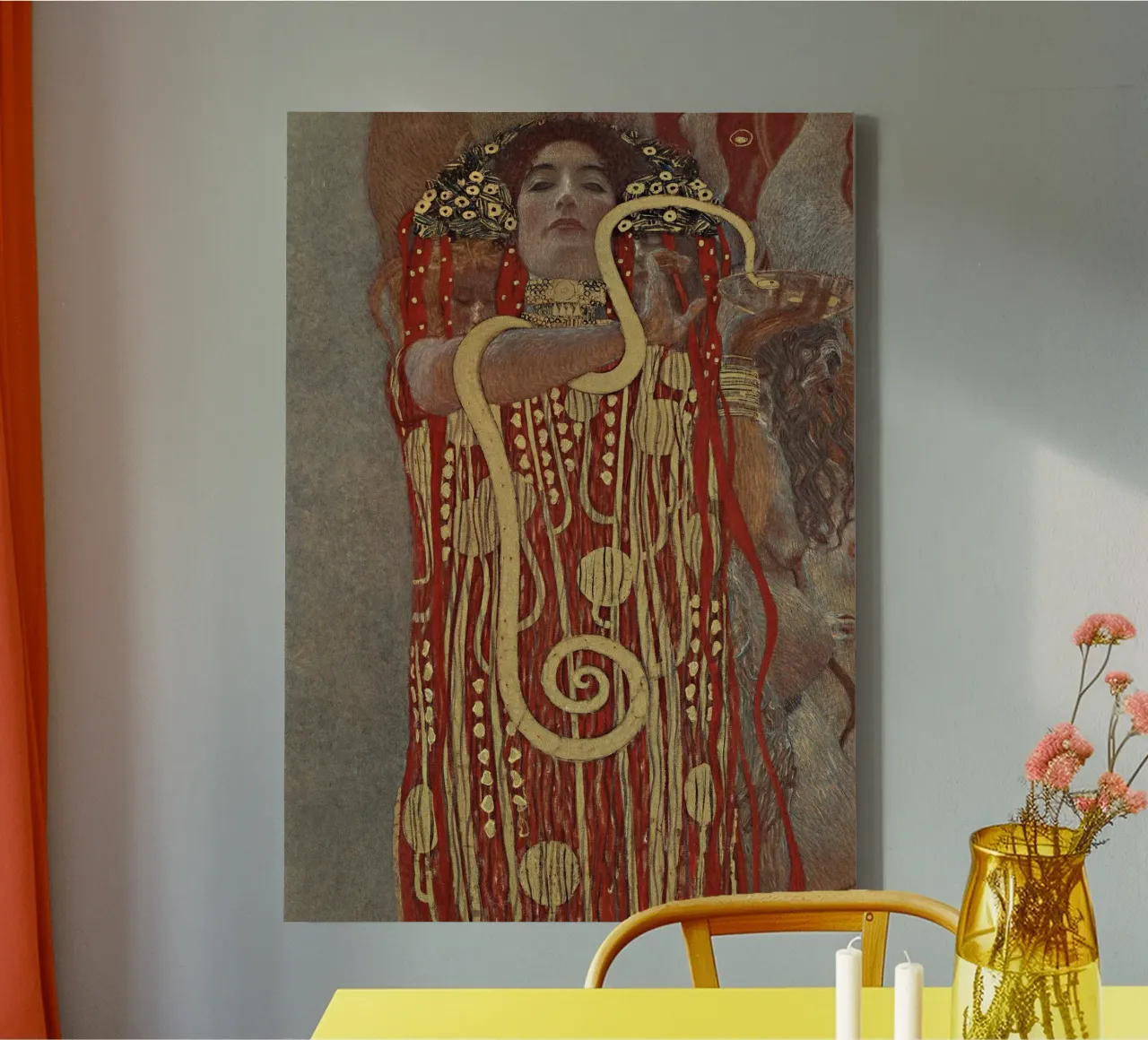 Klimt's "Hygieia" - Symbolism, Mythology, Golden Age Allegor Leinwand mit Schattenfugenrahmen von ClubArt
