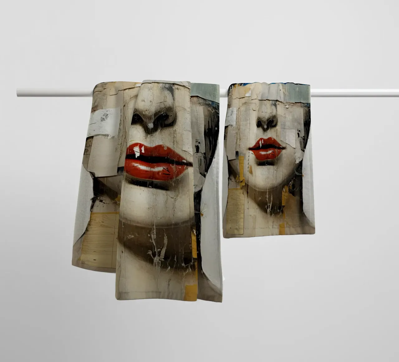 Visage féminin abstrait serviette de bain de Imagine