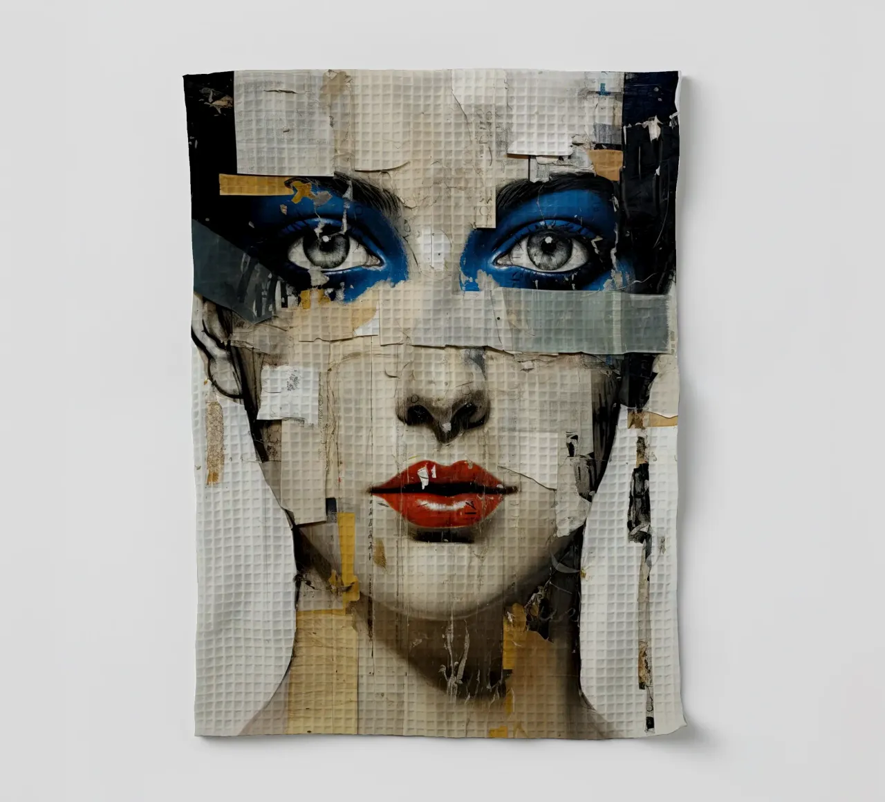 Visage féminin abstrait torchon de Imagine