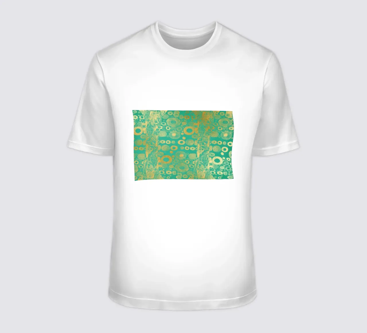 Klimt Inspired - Abstract Gold & Teal, Art Nouveau Pattern, t-shirt by ClubArt