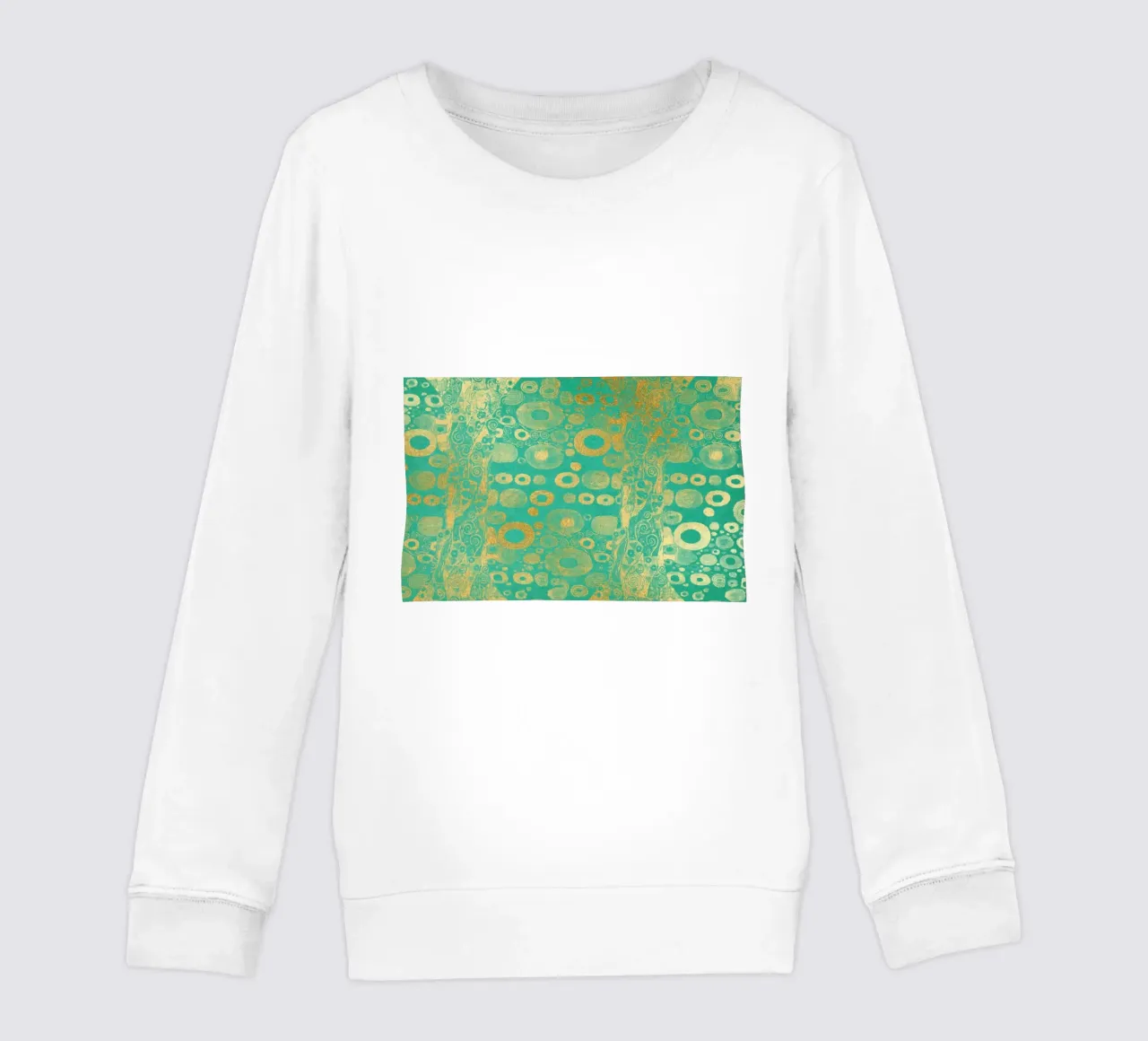 Klimt Inspired - Abstract Gold & Teal, Art Nouveau Pattern, kids sweatshirt by ClubArt