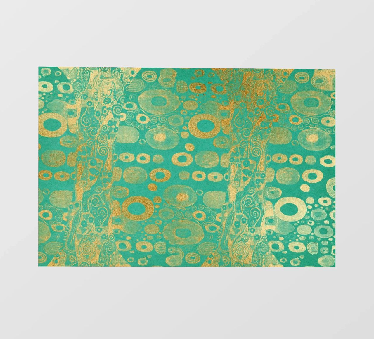 Inspirado en Klimt - Abstract Gold & Teal, Art Nouveau Pattern, papel para pared de ClubArt