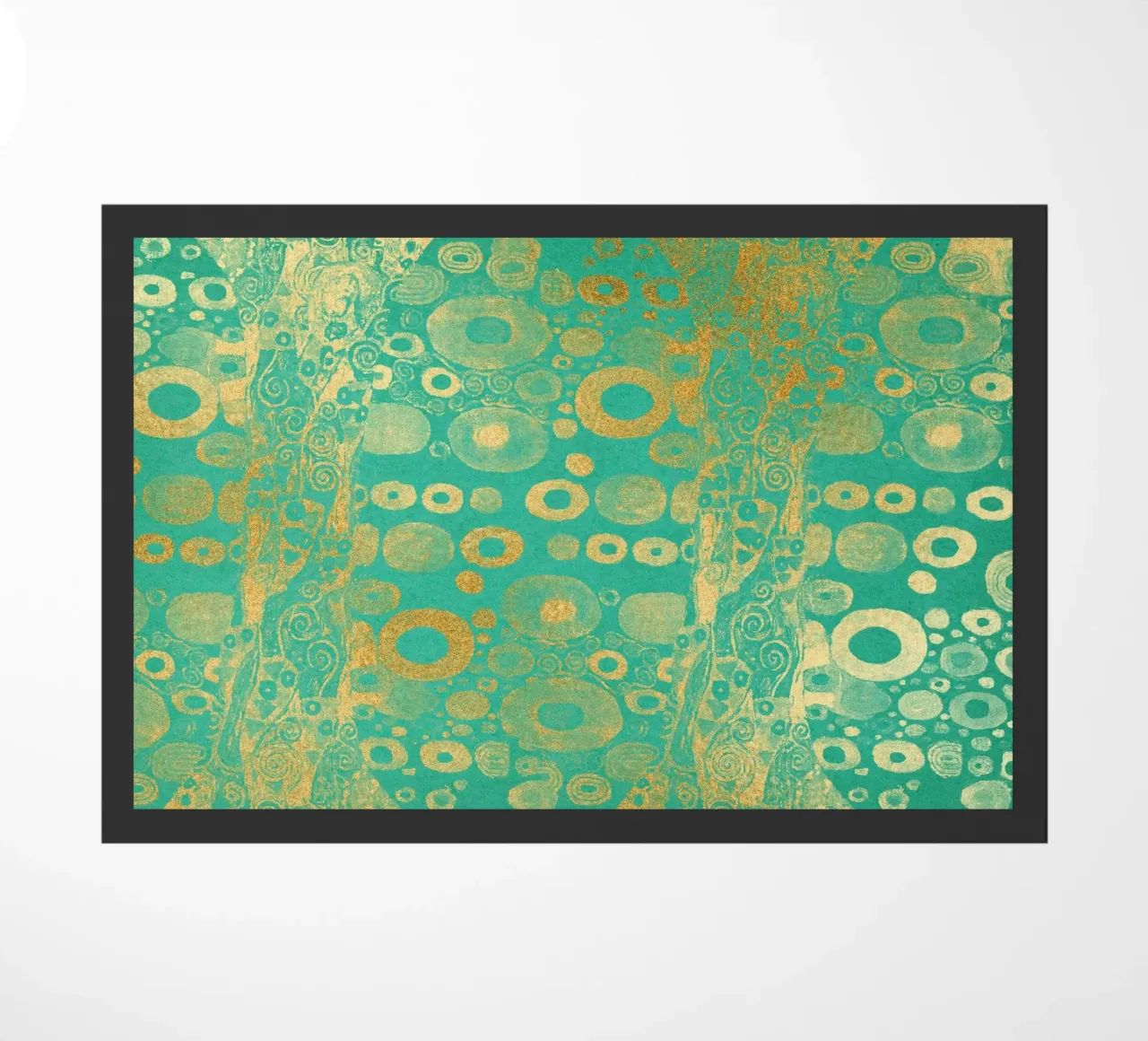 Klimt Inspired - Abstract Gold & Teal, Art Nouveau Pattern, doormat by ClubArt