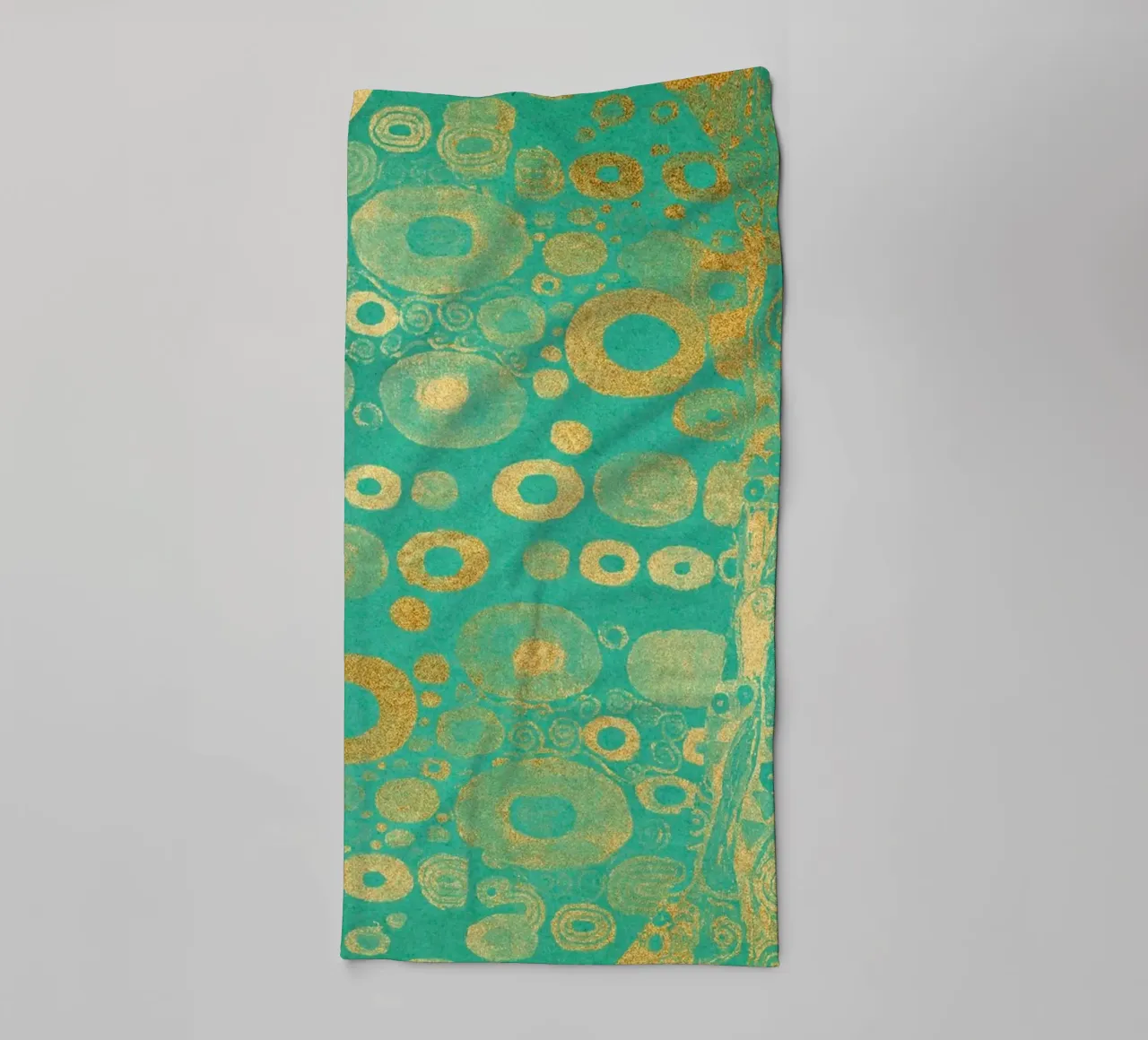 Klimt Inspired - Abstract Gold & Teal, Art Nouveau Pattern, towel by ClubArt