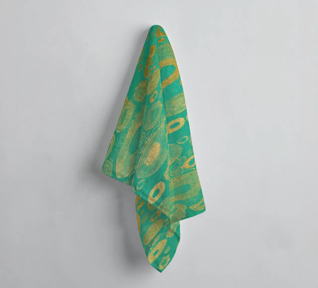 Klimt Inspired - Abstract Gold & Teal, Art Nouveau Pattern, towel by ClubArt