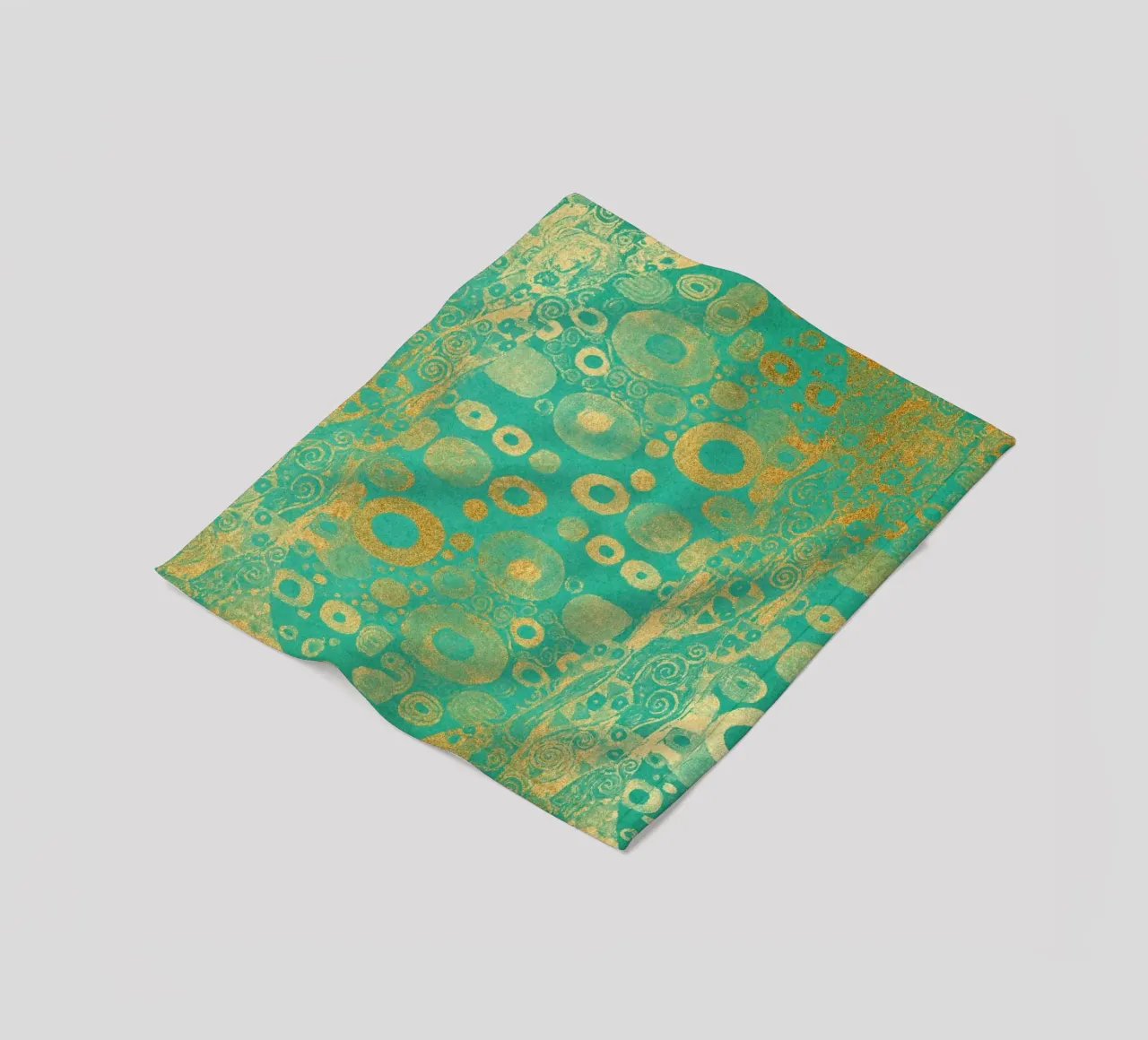 Inspiriert von Klimt - Abstraktes Gold & Teal, Jugendstil-Muster, Fleecedecke von ClubArt