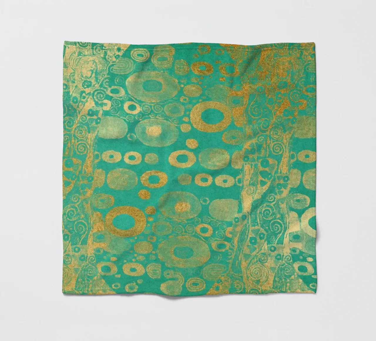 Inspiriert von Klimt - Abstraktes Gold & Teal, Jugendstil-Muster, Fleecedecke von ClubArt