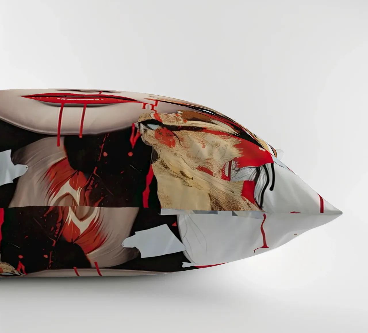 Abstract female face decorative cushion by Imagine