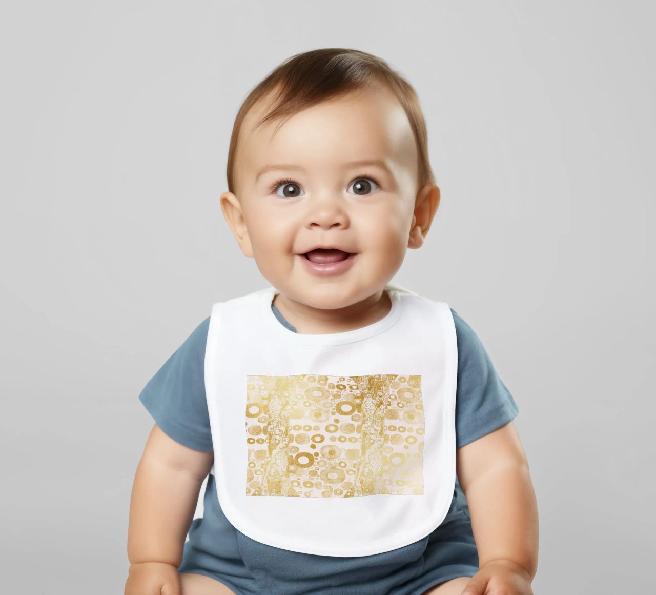 Klimt Inspired - Golden Abstract Pattern, Art Nouveau Luxe D Babylätzchen von ClubArt