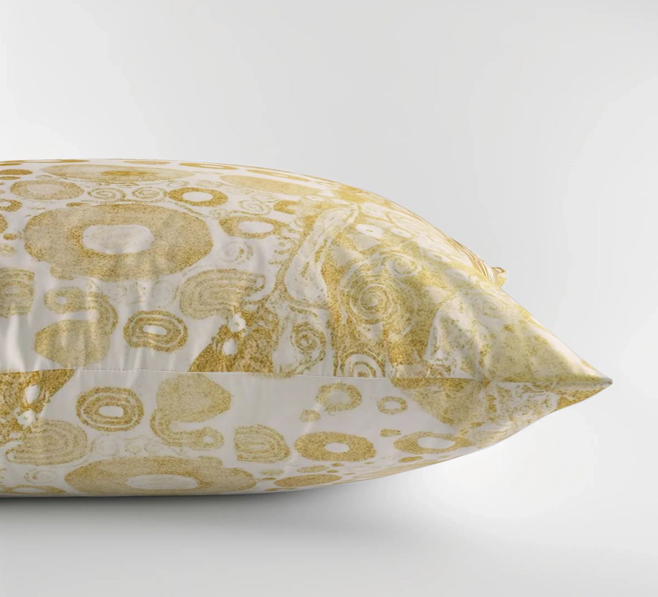 Klimt Inspired - Golden Abstract Pattern, Art Nouveau Luxe D decorative cushion by ClubArt