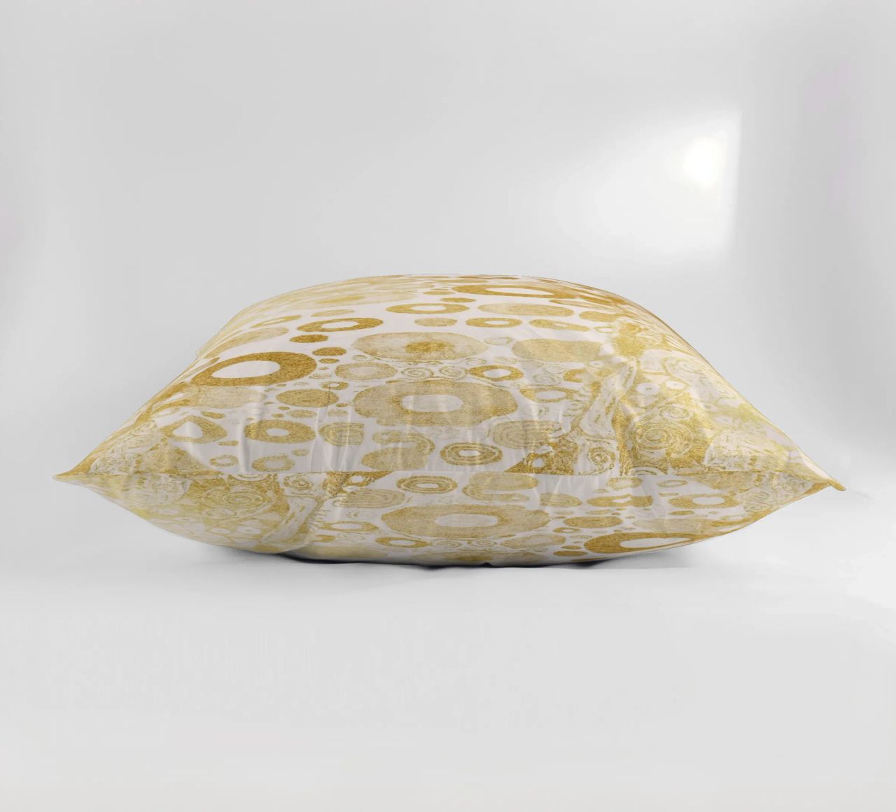Klimt Inspired - Golden Abstract Pattern, Art Nouveau Luxe D decorative cushion by ClubArt