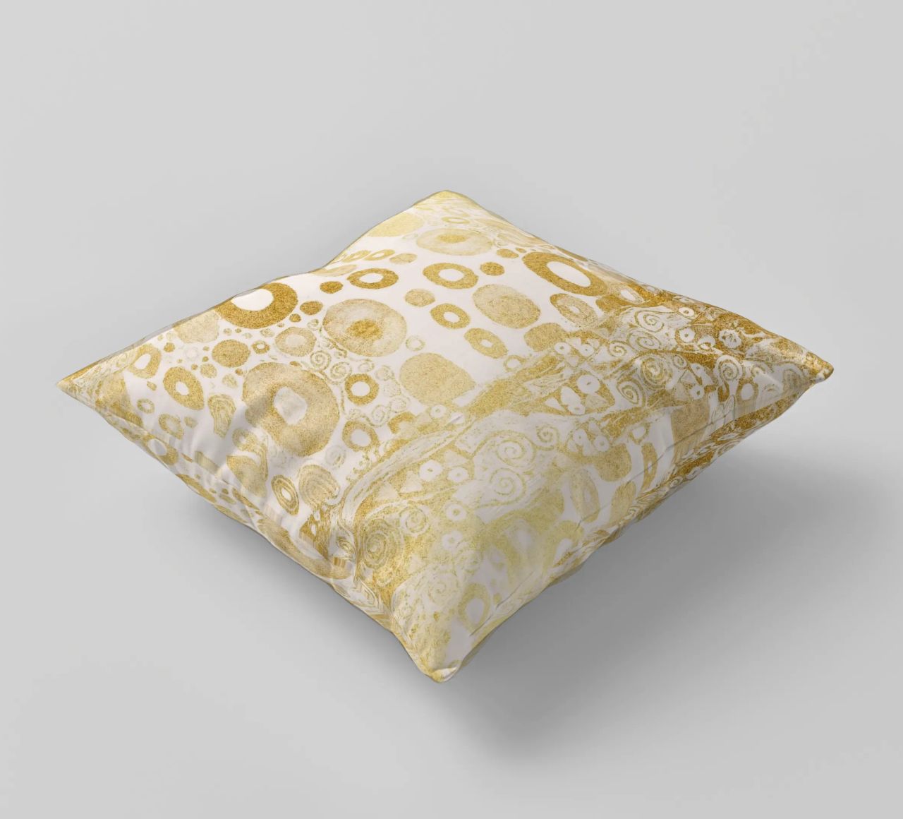 Klimt Inspired - Golden Abstract Pattern, Art Nouveau Luxe D decorative cushion by ClubArt