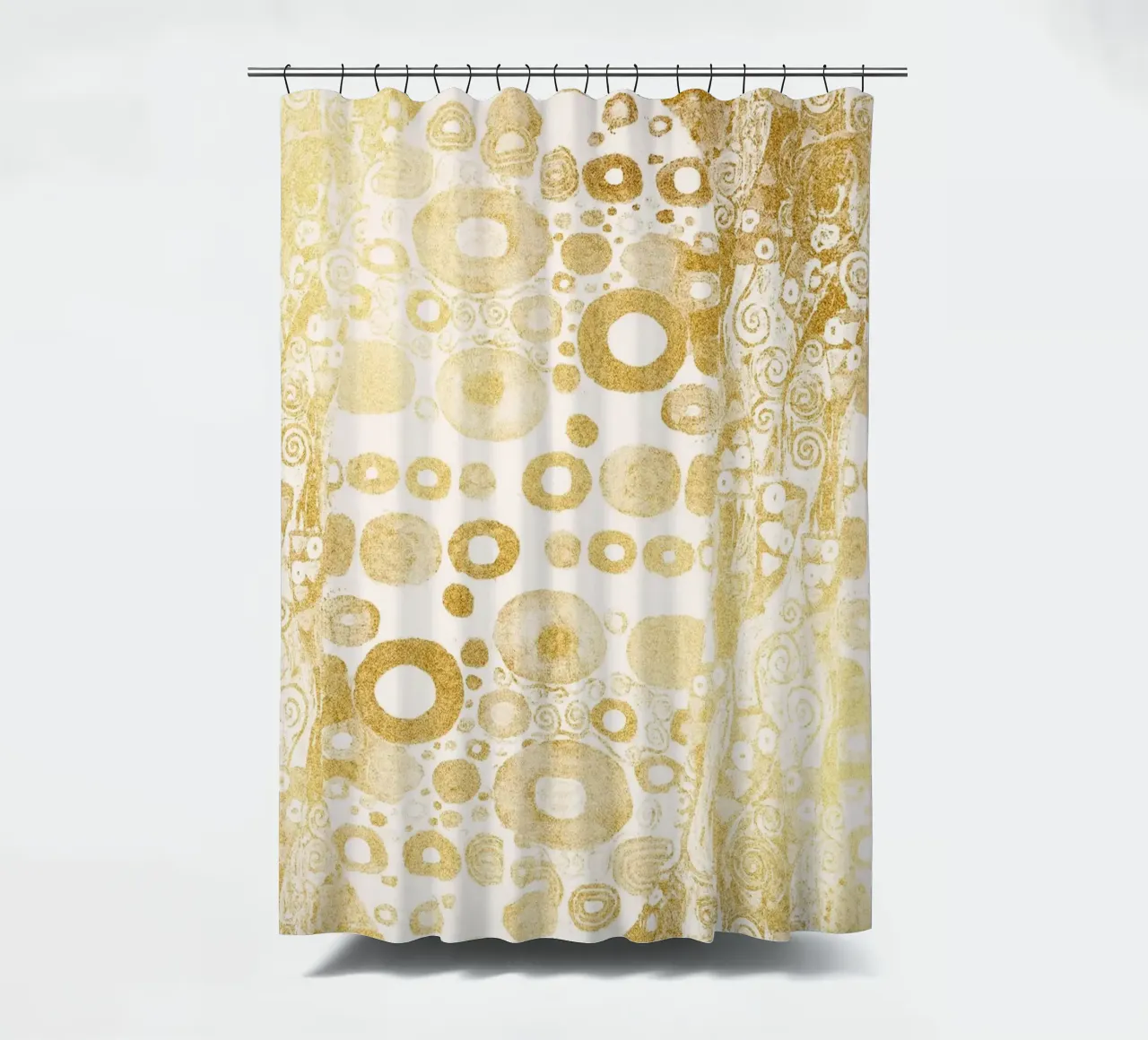Inspirado en Klimt - Patrón Abstracto Dorado, Art Nouveau Luxe D cortina de baño de ClubArt