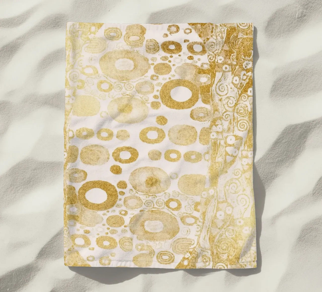 Ispirato a Klimt - motivo astratto dorato, Art Nouveau Luxe D telo mare da ClubArt